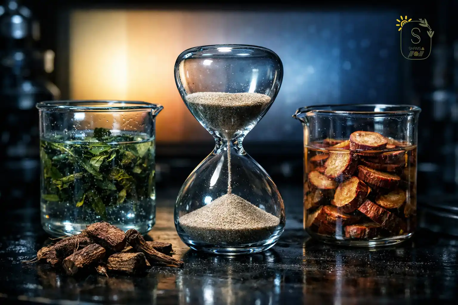 رودیولا و الوترو با ساعت شنی در محیط آزمایشگاهی